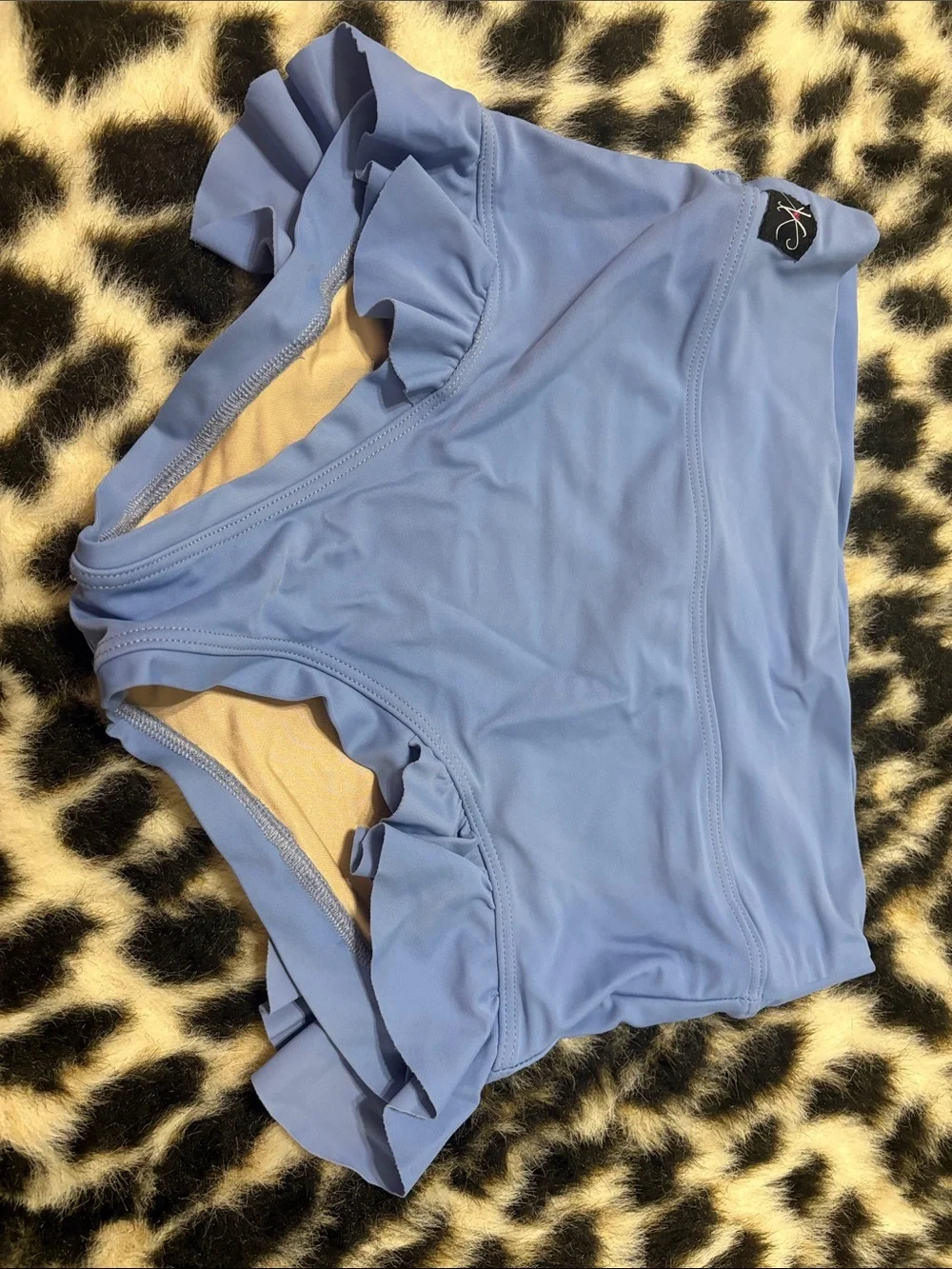 Light Blue Ruffled Two-Piece Dance Wear Set